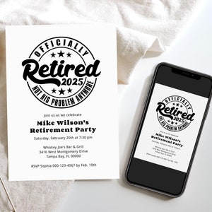 Retirement Invitation Men, Funny Retirement Party Invitation Man, Digital Printable Retirement Invitation