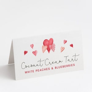Galentines Tag Essen Namenskarten, Valentinstag Party Buffet Karten, Galentines Party Decor, Valentin Tischkarte, Zelt Karte