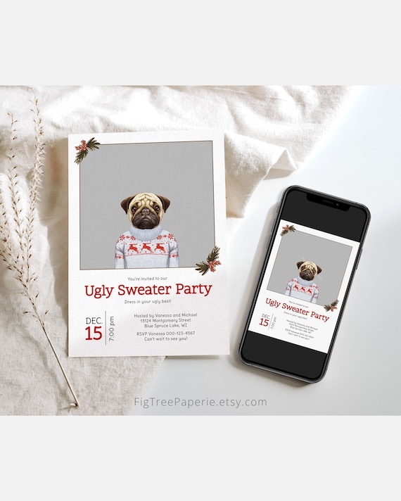 christmas party best dressed and ugly sweater invite 30+ Ugly Christmas Sweater Invitation Templates [2026]