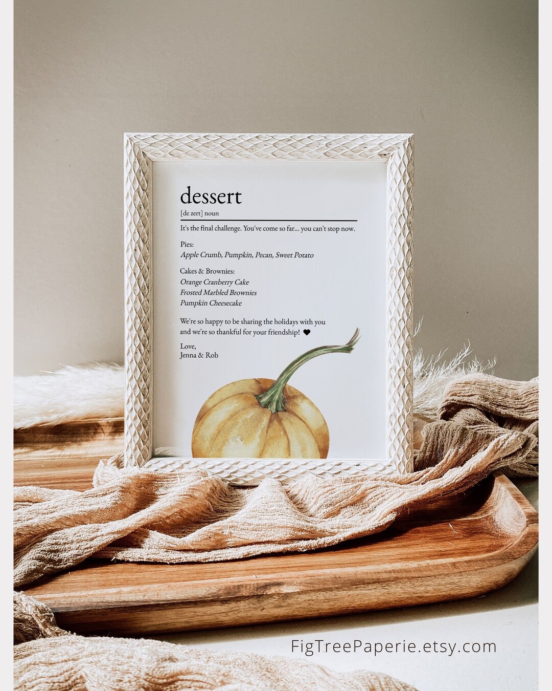 Dessert Definition Fall Dessert Menu Dessert Menu Card Etsy