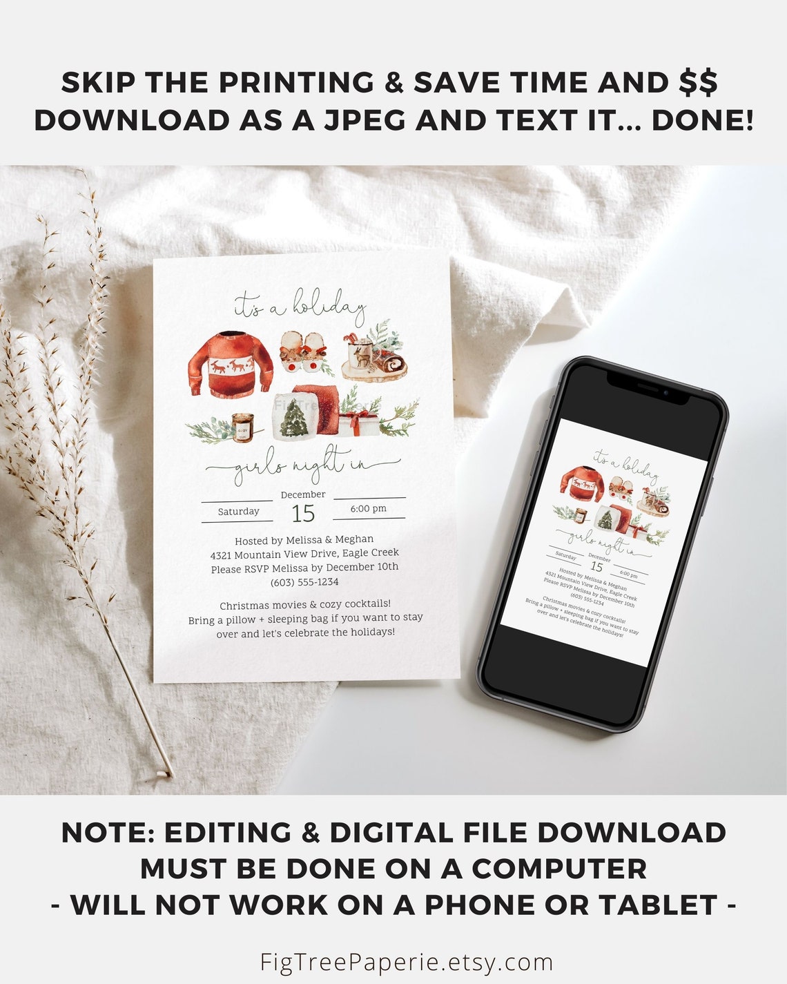 Girls Night Out Invitation, Ladies Night, Holidays Girls Night In ...