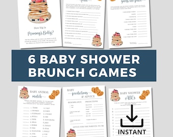 Baby Brunch Shower Games, Breakfast Baby Shower Games, Pancakes Waffles Baby Shower, Games Bundle, Gender Neutral, Printable, Download, F132