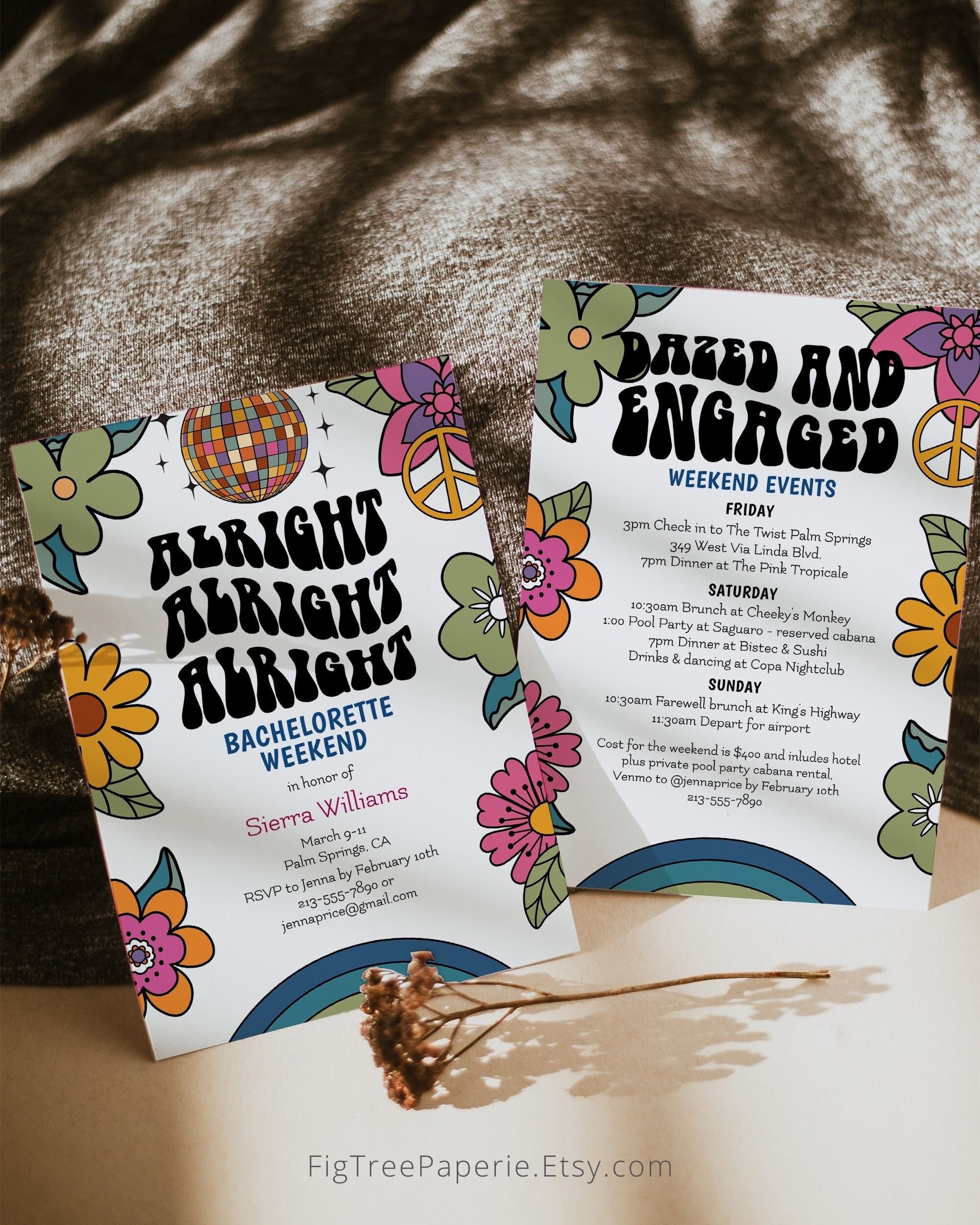 Dazed and Engaged Bachelorette Invitation 70s Disco - Etsy