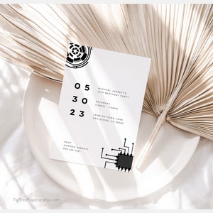 Modern Gamer Birthday Invitation, Minimalist Gaming Birthday Invitation ...