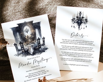 Murder Mystery Party Invitation, Gothic Murder Mystery Invitation, Gothic Dinner Party Invitation, Printable Murder Mystery Invite, Digital