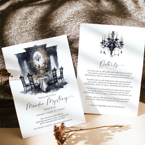 Murder Mystery Party Invitation, Gothic Murder Mystery Invitation, Gothic Dinner Party Invitation, Printable Murder Mystery Invite, Digital