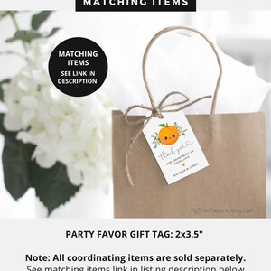 Kleine Cutie baby shower uitnodiging, oranje groen baby shower uitnodiging, genderneutrale baby shower, Citrus baby shower, afdrukbaar, F151 afbeelding 6