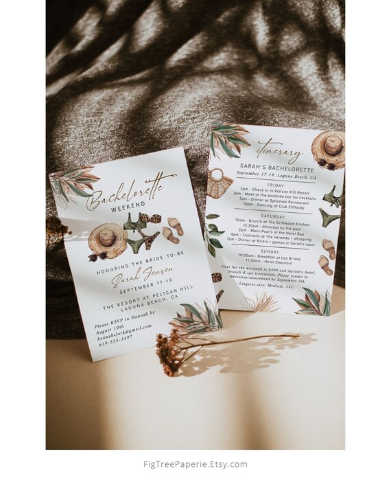 Boho Bachelorette Invitation, Bachelorette Weekend Invite.