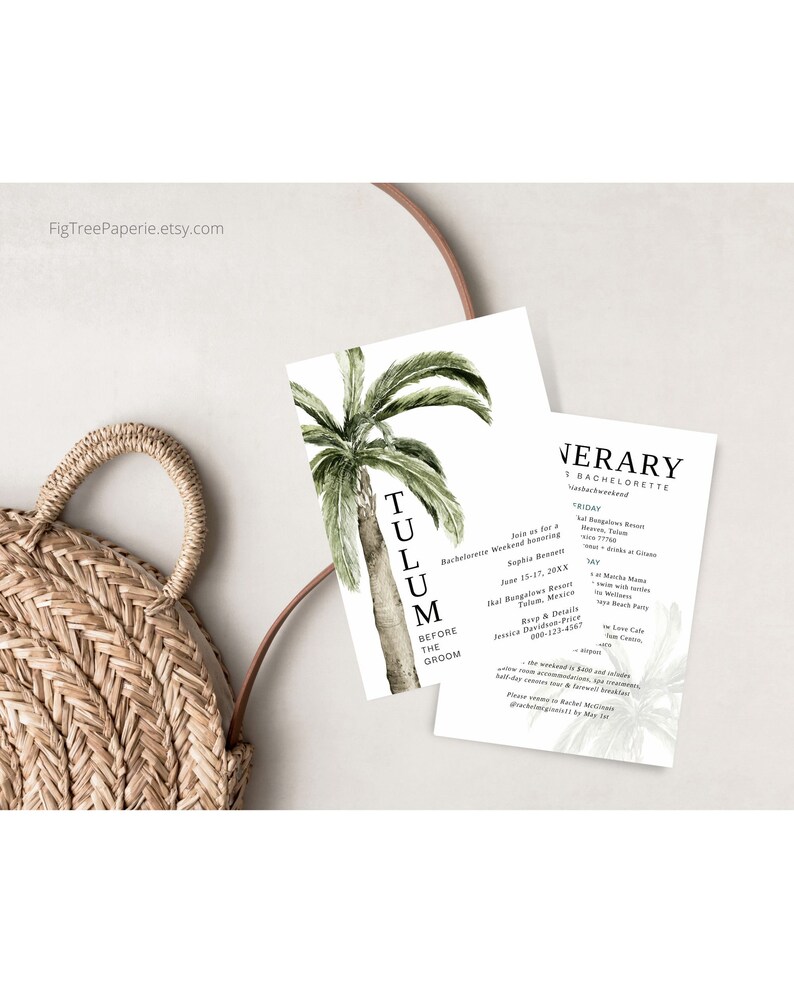 Tulum Bachelorette Weekend Invite Itinerary, Mexico Bachelorette Invite, Tulum Before the Groom Bachelorette, Printable image 5