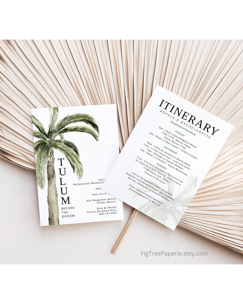 Tulum Bachelorette Weekend Invite Itinerary, Mexico Bachelorette Invite, Tulum Before the Groom Bachelorette, Printable image 8