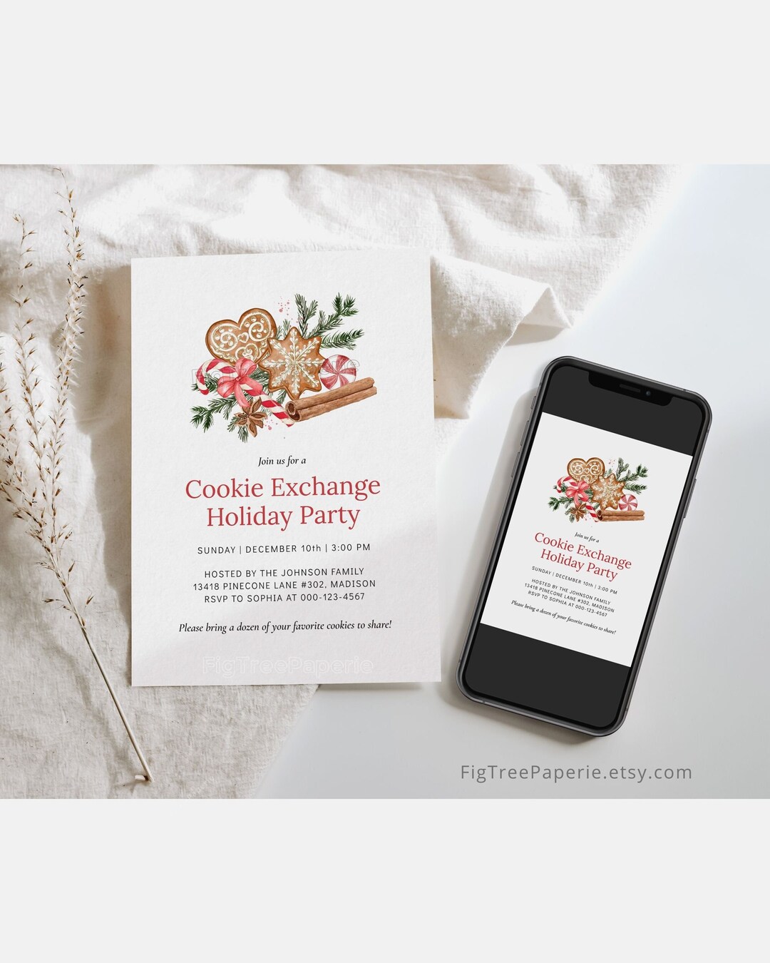Cookie Exchange Invitation, Printable Christmas Cookie Exchange ...