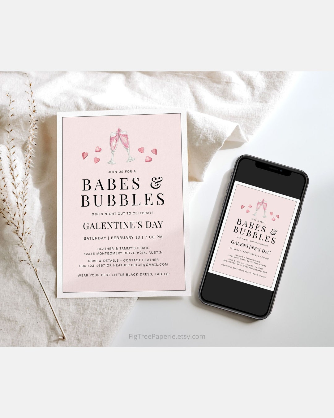 Galentine's Day Invite, Valentine Girls Night Out Invitation, Girls ...