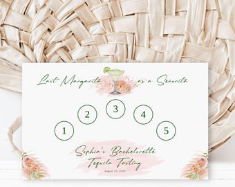 Tequila Tasting Mat Placemat Editable, Bachelorette Tequila Tasting Party, Last Margarita as a Señorita Bachelorette Party printable, F105