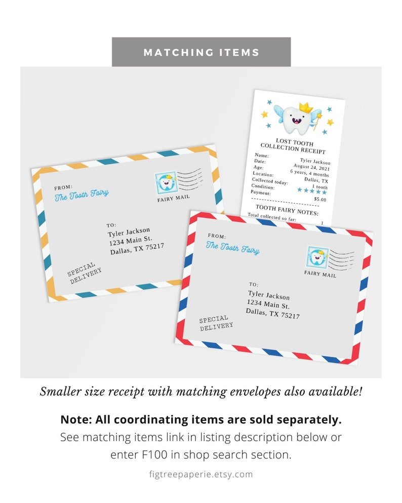 Tooth Fairy Receipt Template Tooth Fairy Receipt Boy Etsy