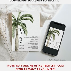 Tulum Bachelorette Weekend Invite Itinerary, Mexico Bachelorette Invite, Tulum Before the Groom Bachelorette, Printable image 2