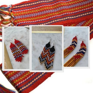 Original Sashes - Metis Sash - Metis Earrings - Metis Art - Metis Pin - Metis Beaded Earrings - Metis Jewelry - Beaded Earrings