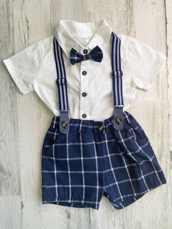 Baby Boy Suspender Shorts Set Baby Ring Bearer Boy Shorts Etsy