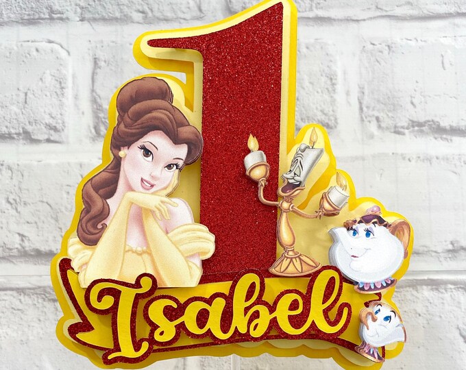 Belle Cake Topper, Princess Belle Cake Topper, Disney Cake Topper ...
