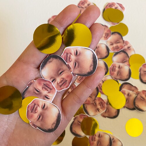 CUSTOM FACE CONFETTI Birthday Party Decor Bridal or Baby Etsy
