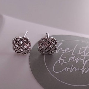 Celtic Sterling Silver Stud Earrings: Square Knot Jewelry