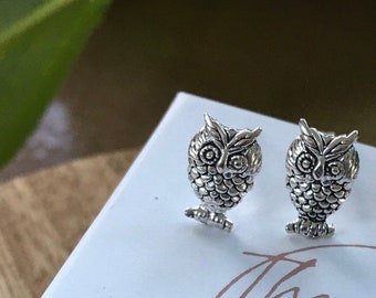 Sterling Silver Owl stud Earrings Womens Studs, Girls studs, Owl Jewelry, Owl Jewellery, Owl Gifts, Gifts for her, Dainty Studs, Studs UK