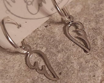 Sterlingzilveren oorringen met engelvleugel: Guardian-sieraden