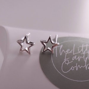 Thick Sterling Silver Star Stud Earrings, Star Studs, Silver Studs, Star Earrings, Silver Star Earrings, Small Earrings, Celestial Jewellery