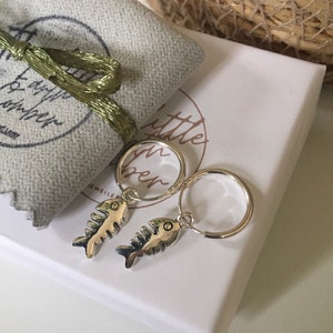 925 Sterling silver fishbone earrings