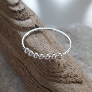 Dainty Sterling Silver Beaded Stacking Ring