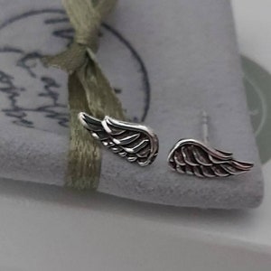 Sterling Silber 2 überlagerte Flügel Ohrringe, Engelsflügel