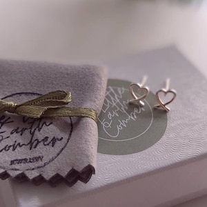 Sterling Silver Heart Studs: Minimalist Love Earrings