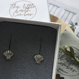 Sterling Silver Shell Stud Earrings: Minimalist Beach Jewelry
