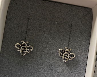Orecchini minimalisti a forma di ape per donne e ragazze, in argento Sterling 925, orecchini per cartilagine, trago, bombe, gioielli semplici, regali, Argento sterling