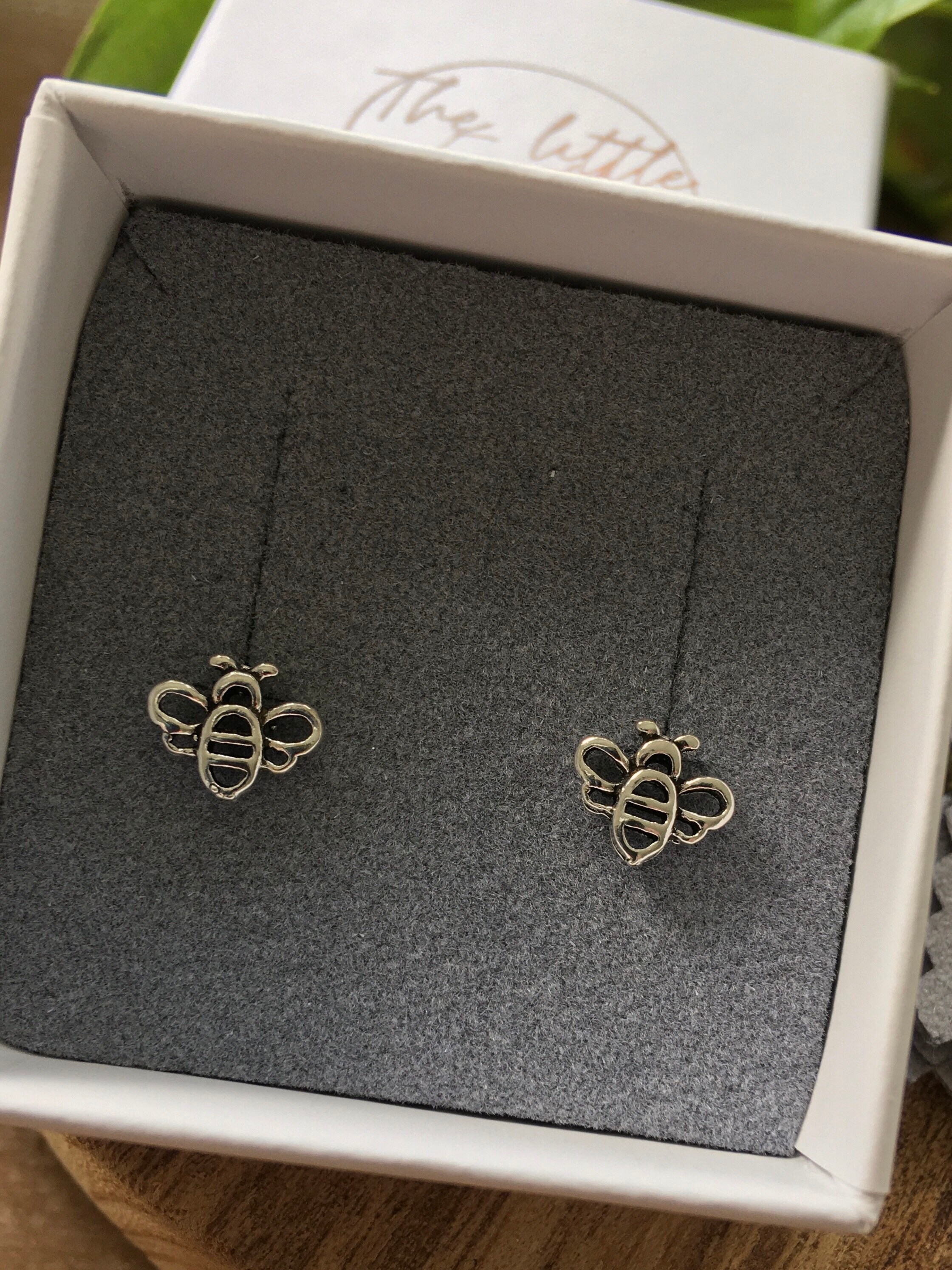 Orecchini A Forma Di Ape In Argento Sterling S925 – Vintage E Ipoallergenici, Piccole Borchie Per Donna, Regalo In Sacchetto Velluto