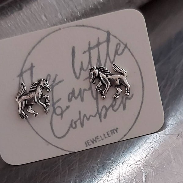 Sterling Silver Horse Stud Earrings, Horse Earrings, Silver Horse Studs, Animal Studs, Small Studs