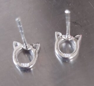 Orecchini Gatto In Argento Sterling 925 - Ipoallergenici, Con Confezione Regalo