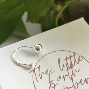 Sterling silver ball ear cuff, Silver ear cuff, Fake earring, Ear cuff, Silver Earring, Ball cuff