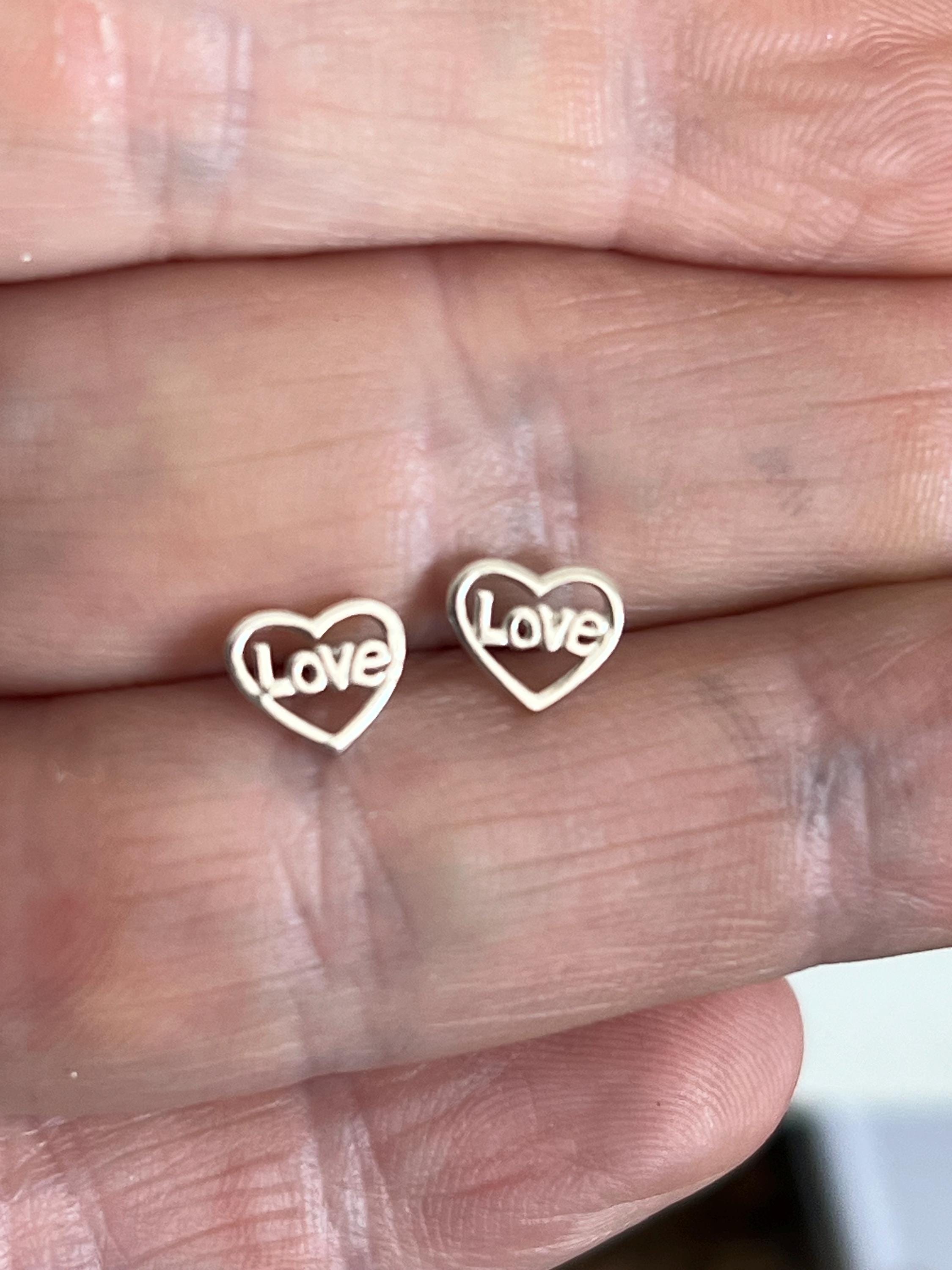 Orecchini Bottone Cuore, Orecchini Cuore Argento 925 Orecchini a Cuore Orecchini con Chiusura a Vite Orecchini a Bottone in Argento Sterling per Ragazze e Donne Regali di Gioielli