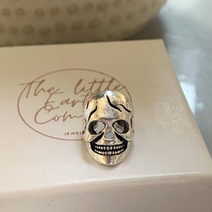 Skeleton Skull Ear Cuff, Skeleton Earring, Non Piercing, Ear Clip, Stainless Steel Ear Cuff, Skeleton Jewellery, Skull Ear Cuff