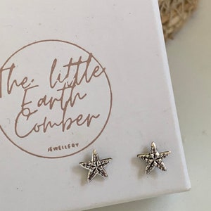 925 Sterling Silver Starfish studs, Silver Studs UK, Star Fish Earrings, Star earrings, Star stud, Tiny Earring, Little earring, Tiny Studs,