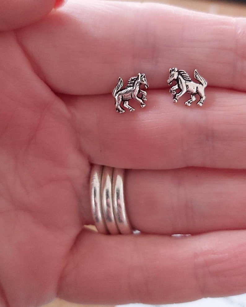 Sterling Silver Horse Stud Earrings Horse Earrings Silver Etsy UK