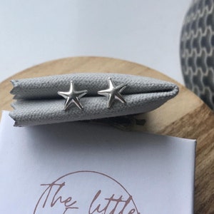 Dainty Sterling Silver Star Stud Earrings: Celestial Jewelry
