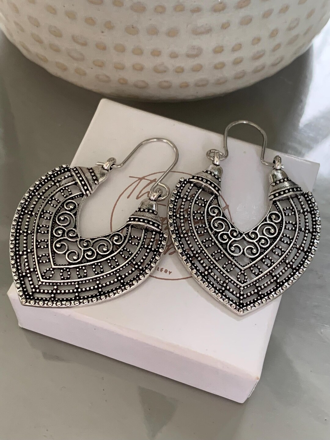 Oxidized Silver Boho Hoop Earrings: Costume Jewelry Canada