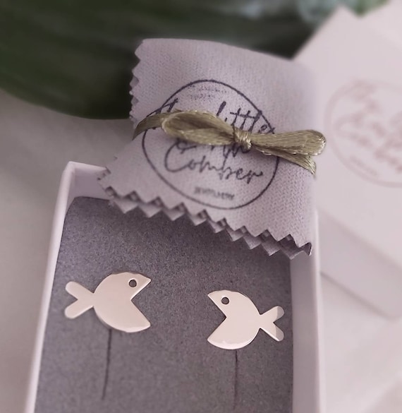 Sterling silver fish studs Sterling silver fish studs