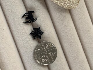 Orecchini Pendenti Di Halloween A Ragnatela Con Perle, Colore Oro, In Lega Di Zinco, Dimensioni 5,8x4,2 Cm, Per Donne E Ragazze