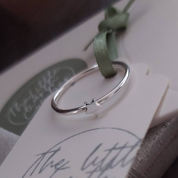 Sterling Silver Star Stacking Ring,Stacking ring, Stackable Ring, Stack Ring, Thin Ring, Thin Stacking Ring, Skinny Spacer Ring, Midi Ring