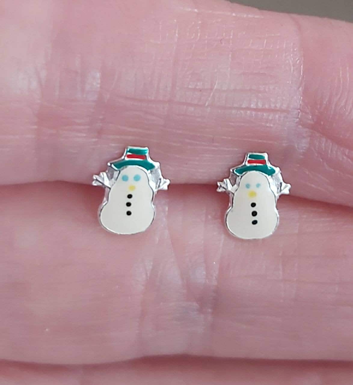Orecchini A Pupazzo Di Neve In Argento 925, Simpatici E Colorati Con Sciarpa E Bottoni – Idea Regalo Perfetta Per Bambine E Ragazze