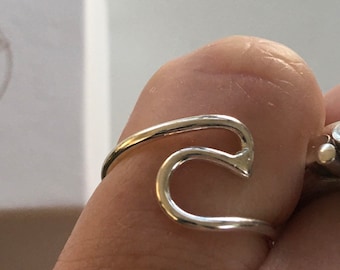 Sterling Silver Wave Toe Ring, Silver Toe Ring, Wave Toe Ring, Wave Jewellery, Silver Waves