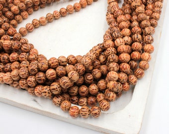 Natural Wood Beads Natural Beads NAT-154 8mm Palmwood Beads 8mm Wood Beads