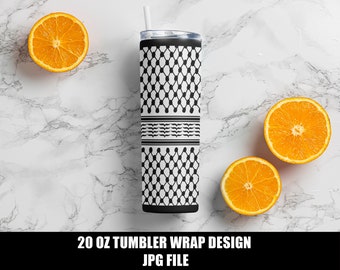 20 oz Tumbler Wrap Design | Sublimation Design | Commercial use | Kufeya Pattern | Skinny Tumbler Digital Design | JPG Design
